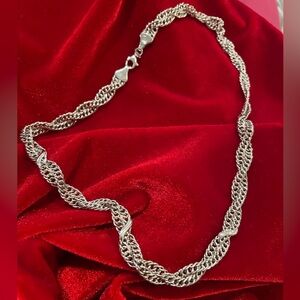Vintage SXI Sterling Silver twisted curb chain necklace